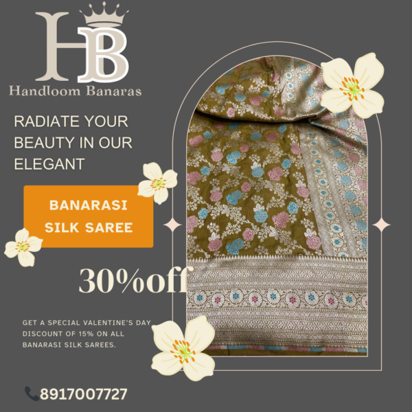 Pure Katan Handloom Silk Saree Handwoven with Mina work
