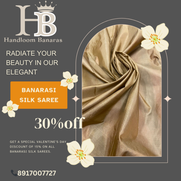 Pure Katan Handloom Silk Saree Handwoven with Mina work - Image 3