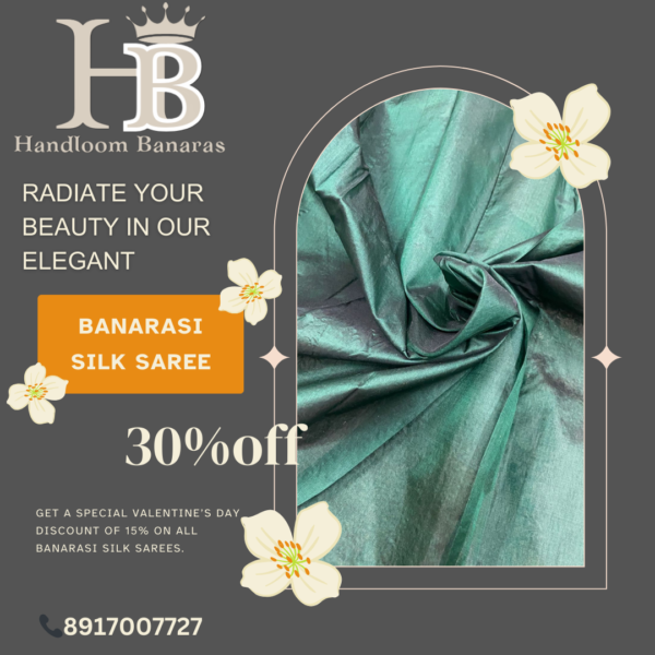 Pure Katan Handloom Silk Saree Handwoven with Mina work - Image 4