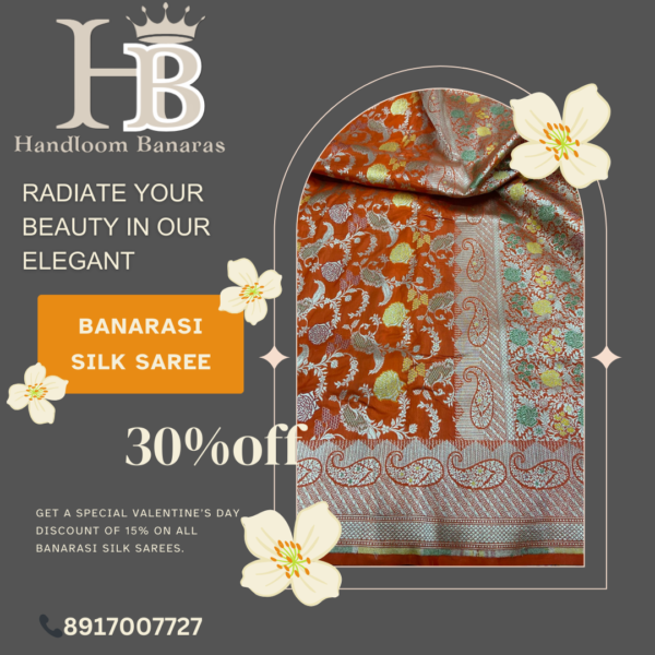 Pure Katan Handloom Silk Saree Handwoven with Mina work