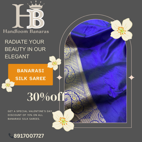 Pure Katan Handloom Silk Saree Handwoven with Mina work - Image 4