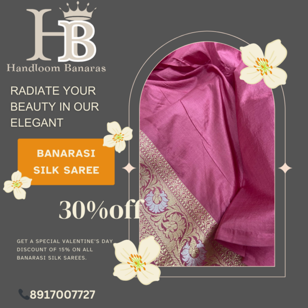 Pure Katan Handloom Silk Saree Handwoven with Mina work - Image 4