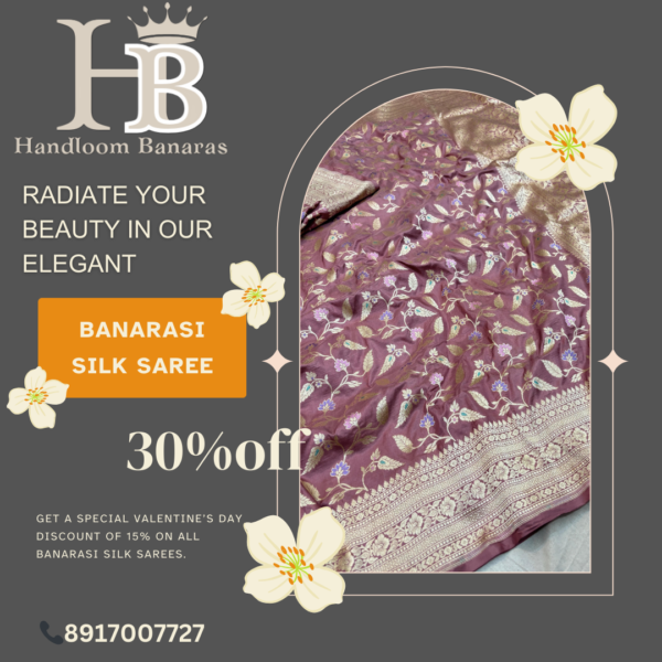 Pure Katan Handloom Silk Saree Handwoven with Mina Work