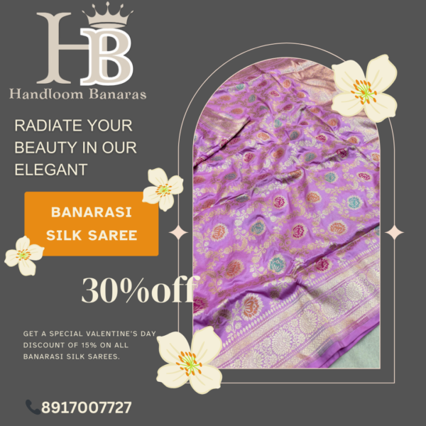 Pure Katan Handloom Silk Saree Handwoven with Mina Work